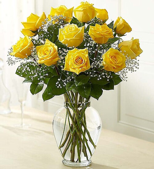 12 ELEGANT YELLOW ROSES Subscription